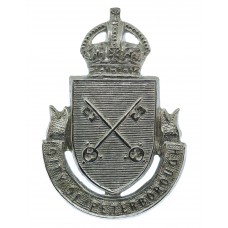 Peterborough City Police Cap Badge - King's Crown