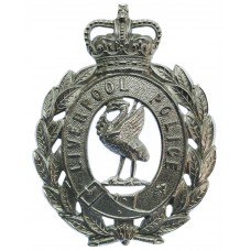 Liverpool City Police Wreath Helmet Plate - Queen's Crown