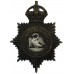 Rare Wycombe Borough Police Black Helmet Plate - King's Crown