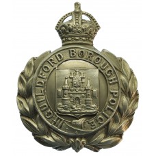 Guildford Borough Police Wreath Helmet Plate - King's Crown