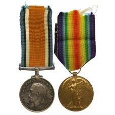 WW1 British War & Victory Medal Pair - Pte. J. Croasdell, Lan