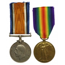 WW1 British War & Victory Medal Pair - Pte. J.S. Riddell, Royal Army Medical Corps - Died of Wounds, 11/7/17