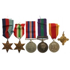 WW2, GSM (Clasp - Palestine 1945-48) and Fire Brigade Long Service Medal Group of Five - Tpr. J.R. Carruthers, King's Dragoon Guards
