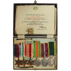 WW2 Mentioned in Despatches and Territorial Efficiency Medal Group of Six with Original Documents - Pte. H.A. Ayres, The Buffs (East Kent Regiment)