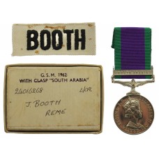 Campaign Service Medal (Clasp - South Arabia) - L.Cpl. J. Booth, Royal Electrical & Mechanical Engineers