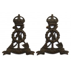 Pair of Pioneer Corps Officer's Service Dress Collar Badges - Kin