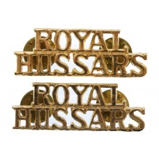 Pair of Royal Hussars (ROYAL/HUSSARS) Anodised (Staybrite) Shoulder Titles