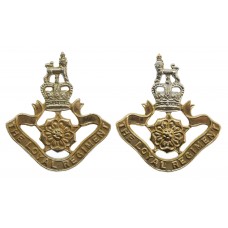 Pair of Loyal Regiment Anodised (Staybrite) Collar Badges