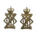 Pair of 13th/18th Hussars Anodised (Staybrite) Collar Badges