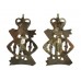 Pair of 13th/18th Hussars Anodised (Staybrite) Collar Badges