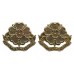 Pair of Queen's Lancashire Regiment Anodised (Staybrite) Collar Badges