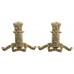 Pair of 11th Hussars Anodised (Staybrite) Collar Badges