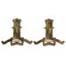 Pair of 11th Hussars Anodised (Staybrite) Collar Badges