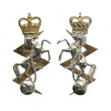 Pair of Royal Electrical & Mechanical Engineers (R.E.M.E.)  Anodised (Staybrite) Collar Badges