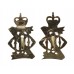 Pair of 13th/18th Hussars Anodised (Staybrite) Collar Badges