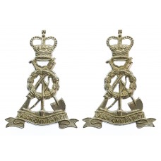 Pair of Pioneer Corps Officer's Silvered Collar Badges - Queen's 
