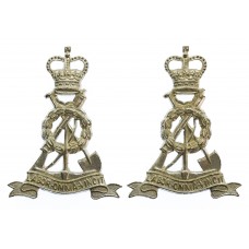 Pair of Pioneer Corps Officer's Silvered Collar Badges - Queen's Crown