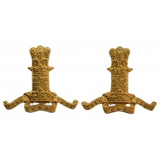 Pair of 11th Hussars Officer's Gilt Collar Badges 