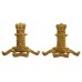 Pair of 11th Hussars Officer's Gilt Collar Badges 