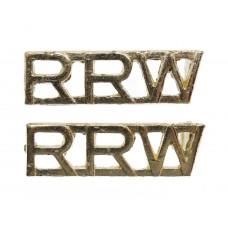 Pair of Royal Regiment of Wales (RRW) Anodised (Staybrite) Shoulder Titles