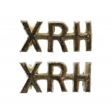 Pair of 10th Royal Hussars (XRH) Anodised (Staybrite) Shoulder Ti