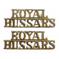 Pair of Royal Hussars (ROYAL/HUSSARS) Anodised (Staybrite) Shoulder Titles