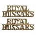 Pair of Royal Hussars (ROYAL/HUSSARS) Anodised (Staybrite) Shoulder Titles