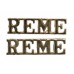 Pair of Royal Electrical & Mechanical Engineers (R.E.M.E.) Anodised (Staybrite) Shoulder Titles