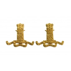 Pair of 11th Hussars Officer's Gilt Mess Dress Collar Badges 