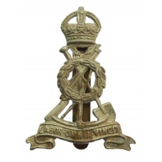 Royal Pioneer Corps White Metal Cap Badge - King's Crown