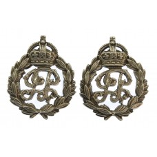 Pair of Indian Police Collar Badges - King's Crown