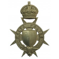 Malta Police Helmet Plate - King's Crown