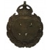 Monmouthshire Constabulary Black Wreath Helmet Plate - King's Crown