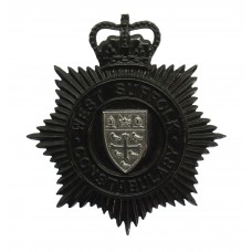 West Suffolk Constabulary Small Star Night Helmet Plate - Queen's Crown