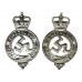 Pair of Isle of Man Constabulary Collar Badges - Queen's Crown