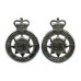 Pair of Ministry of Defence Police Collar Badges - Queen's Crown