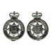 Pair of Ministry of Defence Police Collar Badges - Queen's Crown