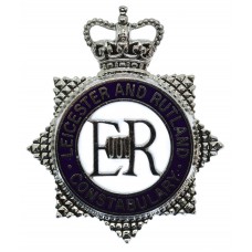 Leicester and Rutland Constabulary Senior Officer's Enamelled Cap Badge - Queen's Crown