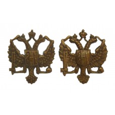 Pair of 1st King's Dragoon Guards Collar Badges