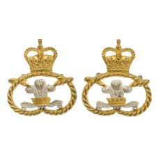 Pair of Staffordshire Regiment Officer's Silvered & Gilt Collar Badges