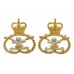 Pair of Staffordshire Regiment Officer's Silvered & Gilt Collar Badges