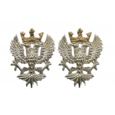 Pair of Mercian Volunteers Anodised (Staybrite) Collar Badges