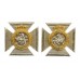 Pair of Duke of Edinburgh's Royal Regiment Officer's Silvered & Gilt Collar Badges
