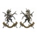 Pair of Queen's Own Lowland Yeomanry Anodised (Staybrite) Collar Badges