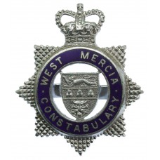 West Mercia Constabulary Senior Officer's Enamelled Cap Badge - Queen's Crown