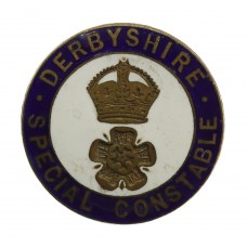 Derbyshire Special Constabulary Enamelled Lapel Badge - King's Crown