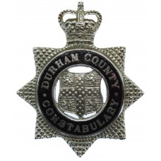 Durham County Constabulary Senior Officer's Enamelled Cap Badge - Queen's Crown