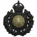 Durham County Constabulary Wreath Helmet Plate - King's Crown