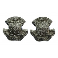 Pair of Durham County Constabulary Chrome Collar Badges 