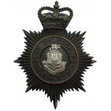 Barnsley Borough Police Night Helmet Plate - Queen's Crown